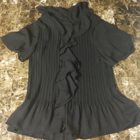 George Tops - 4/$15 Stunning George Black Ruffled Blouse! George Tops - 4/$15 Stunning George Black Ruffled Blouse!